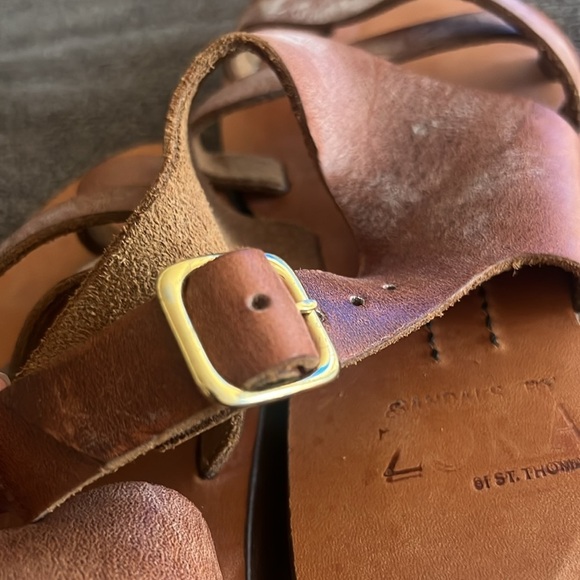 Zora by St Thomas Hand Made Brown Leather Sandals Size 8 - Picture 14 of 16